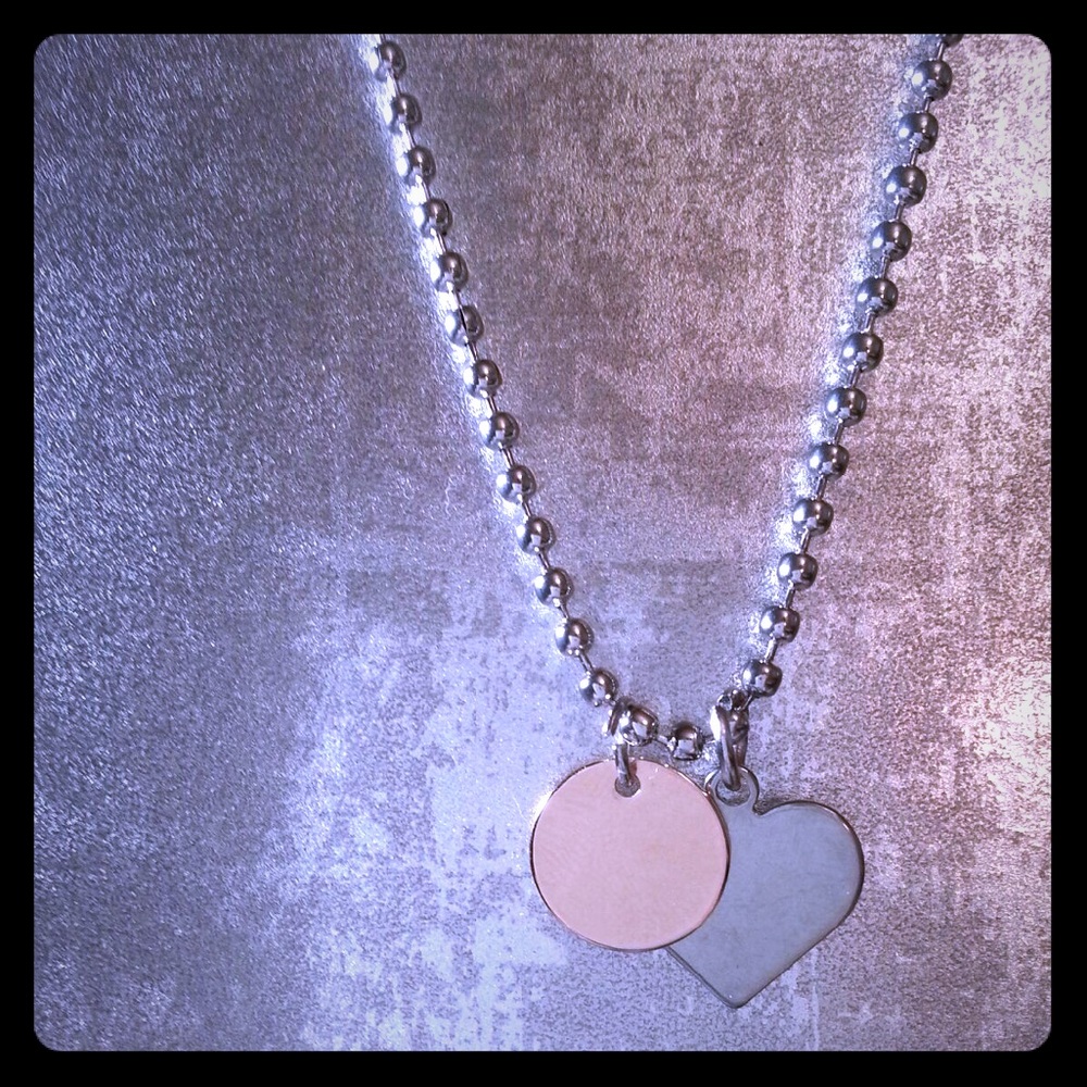 Silver ball chain necklace with charms